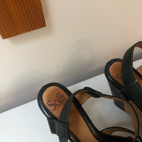 Sofft dark blue wedge leather cork sandal 7.5m - Picture 6 of 7